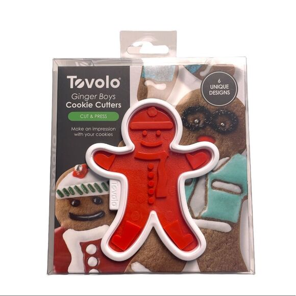 Tovolo Gingerbread Boy Cookie Cutter and 6 Stamps - Picture 2 of 12